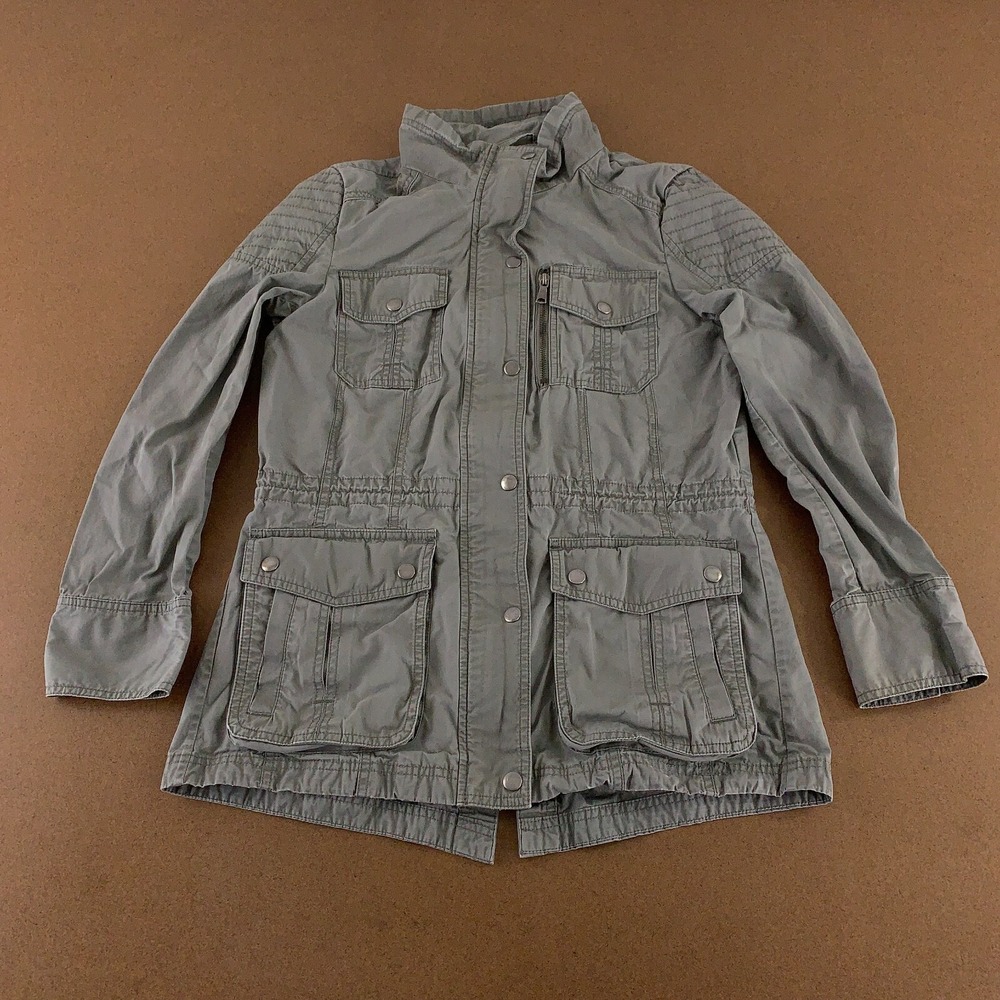 Banana Republic‎ Women's Size Medium Gray Elastic Waist Utility Jacket
